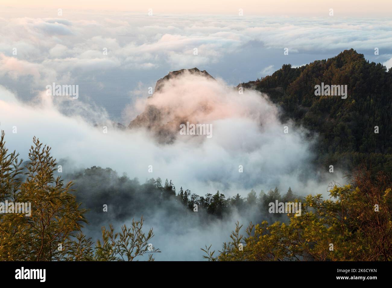 Über den Wolken in den Bergen, Santo Antao, Kap Verde Stockfoto