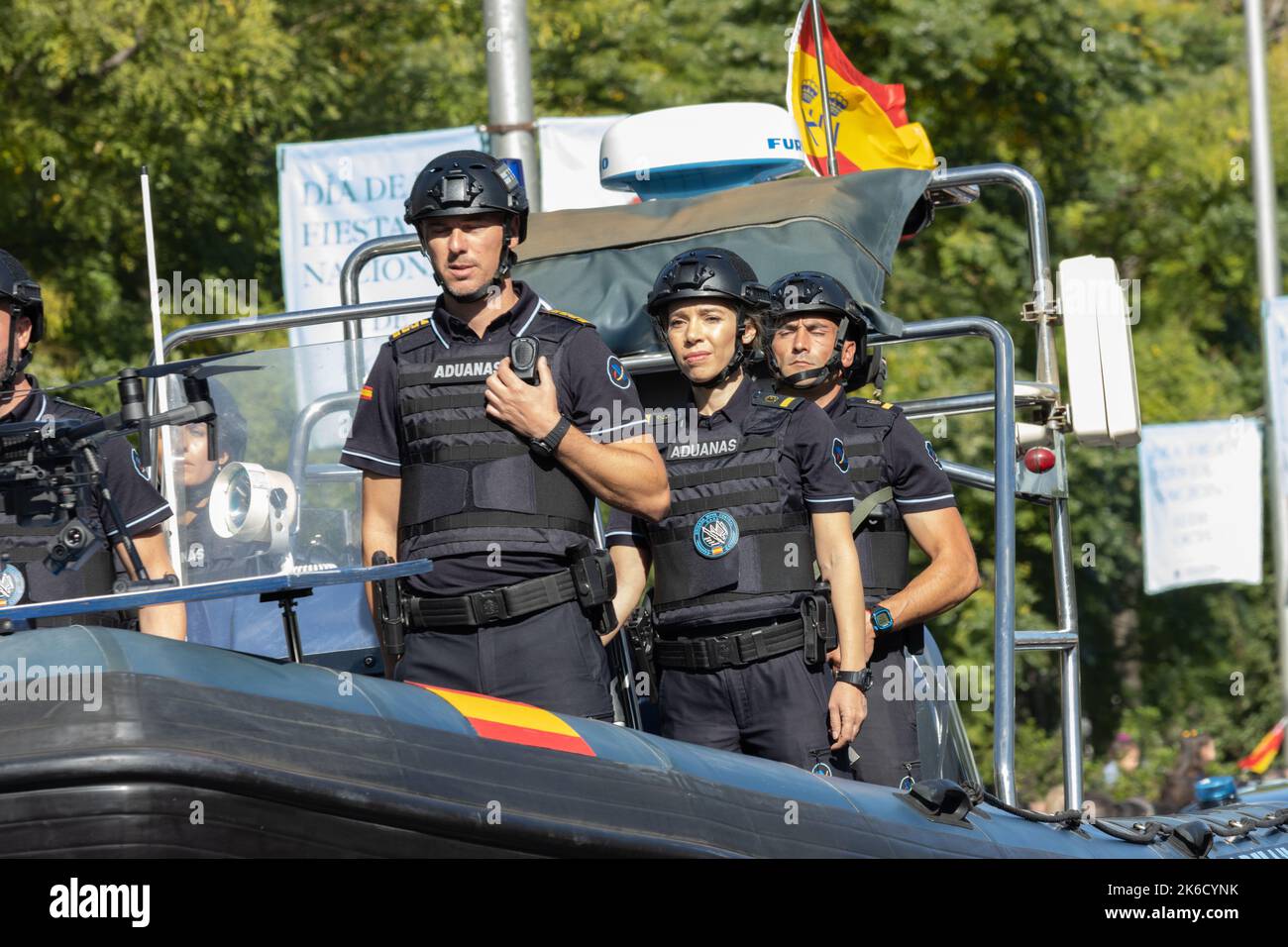 Die Militärparade zum Gedenken an den Hispanic Day und die spanischen Streitkräfte in Madrid, Spanien Stockfoto