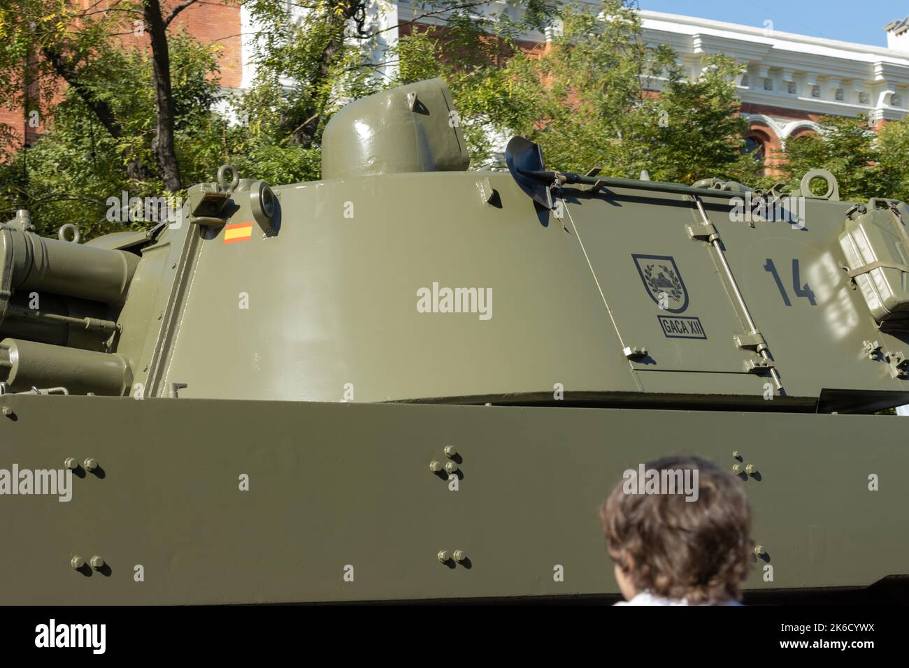 Die Militärparade zum Gedenken an den Hispanic Day und die spanischen Streitkräfte in Madrid, Spanien Stockfoto