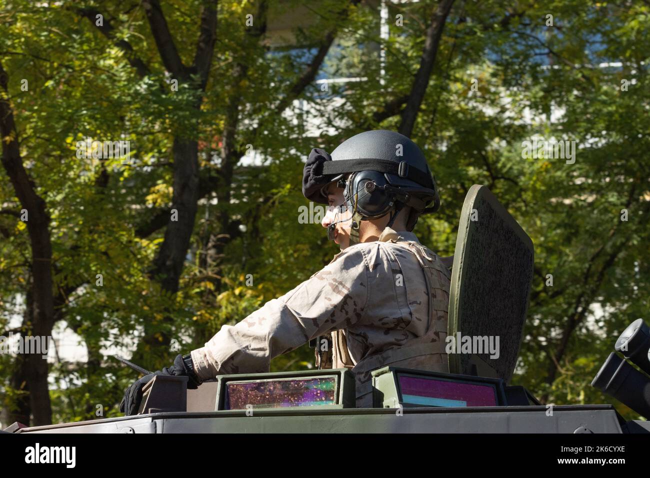 Die Militärparade zum Gedenken an den Hispanic Day und die spanischen Streitkräfte in Madrid, Spanien Stockfoto