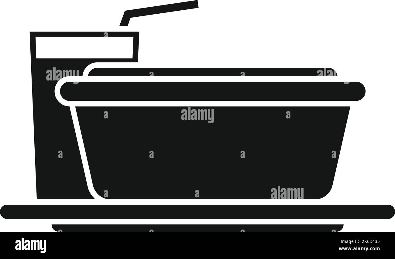 Symbol für Mahlzeiten einfacher Vektor. Flugzeug. Servicewanne Stock Vektor