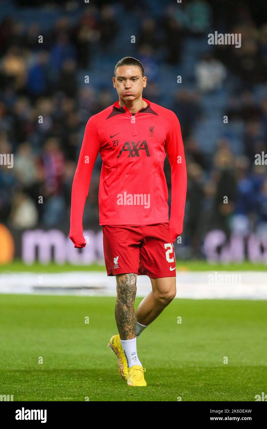 Darwin Nunez, uruguayischer Profi-Fußballspieler, spielt als Stürmer für den FC Liverpool, die englische Premier League-Mannschaft. Stockfoto