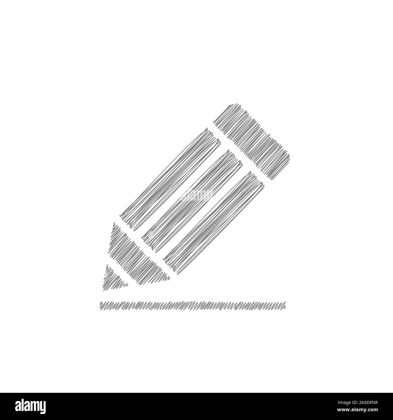 Bleistiftgraues Skizzenvektorsymbol. Zeichen der Bildung für Design, Logo Stock Vektor