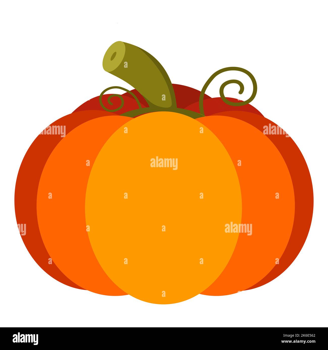 Cartoon-Illustration eines orangefarbenen Kürbisses. Vektorbild Stock Vektor