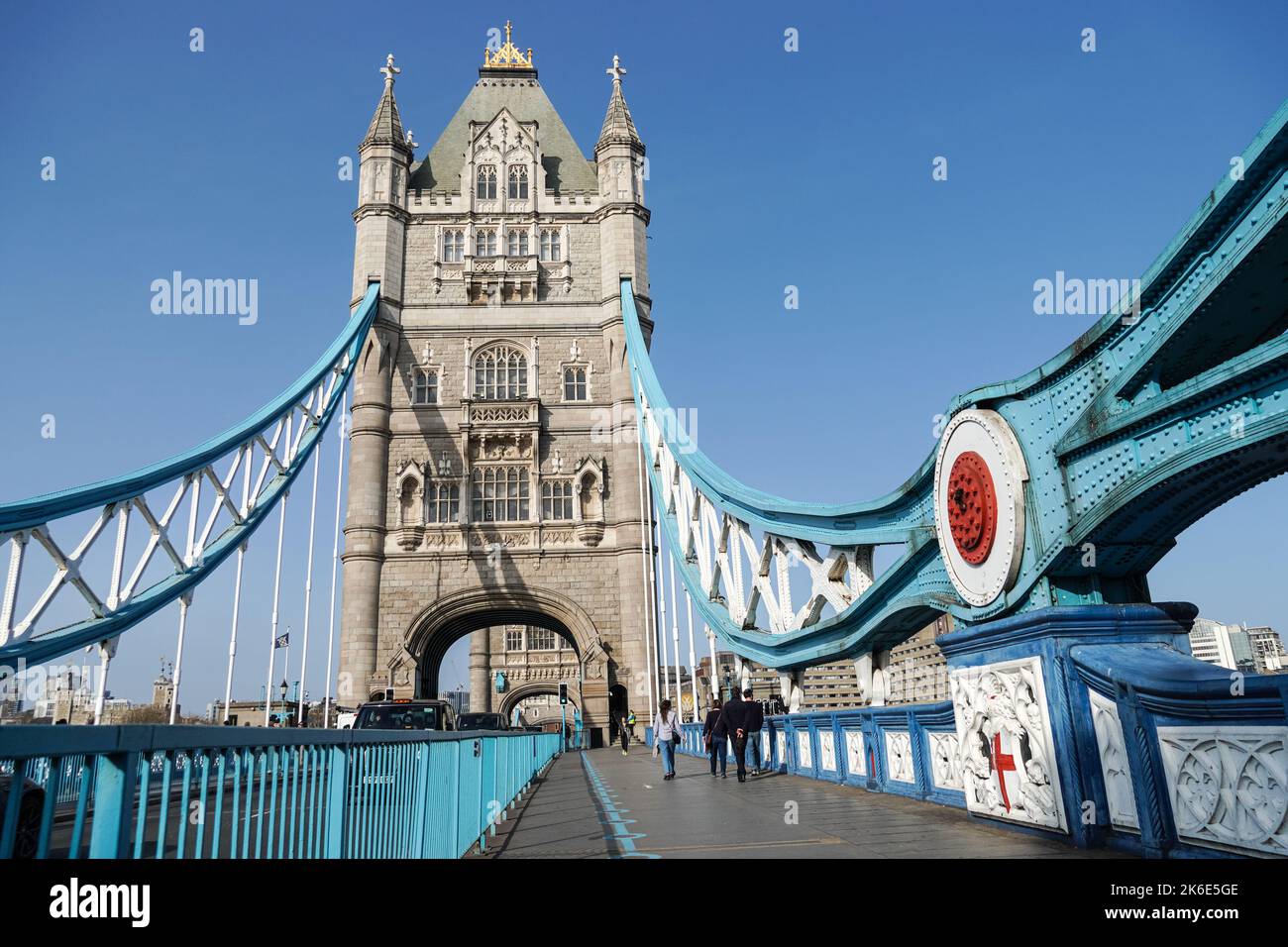 Die Tower Bridge in London, England, Vereinigtes Königreich Großbritannien Stockfoto