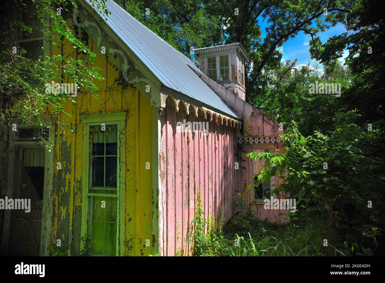Monroe Allison House vor der Renovierung, Metamora, Indiana, USA Stockfoto