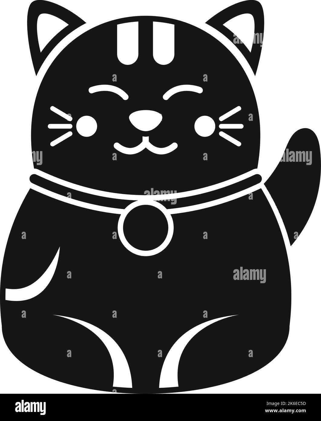 Geld Glück Katze Symbol einfachen Vektor. Neko Maneki. Goldenes Spielzeug Stock Vektor