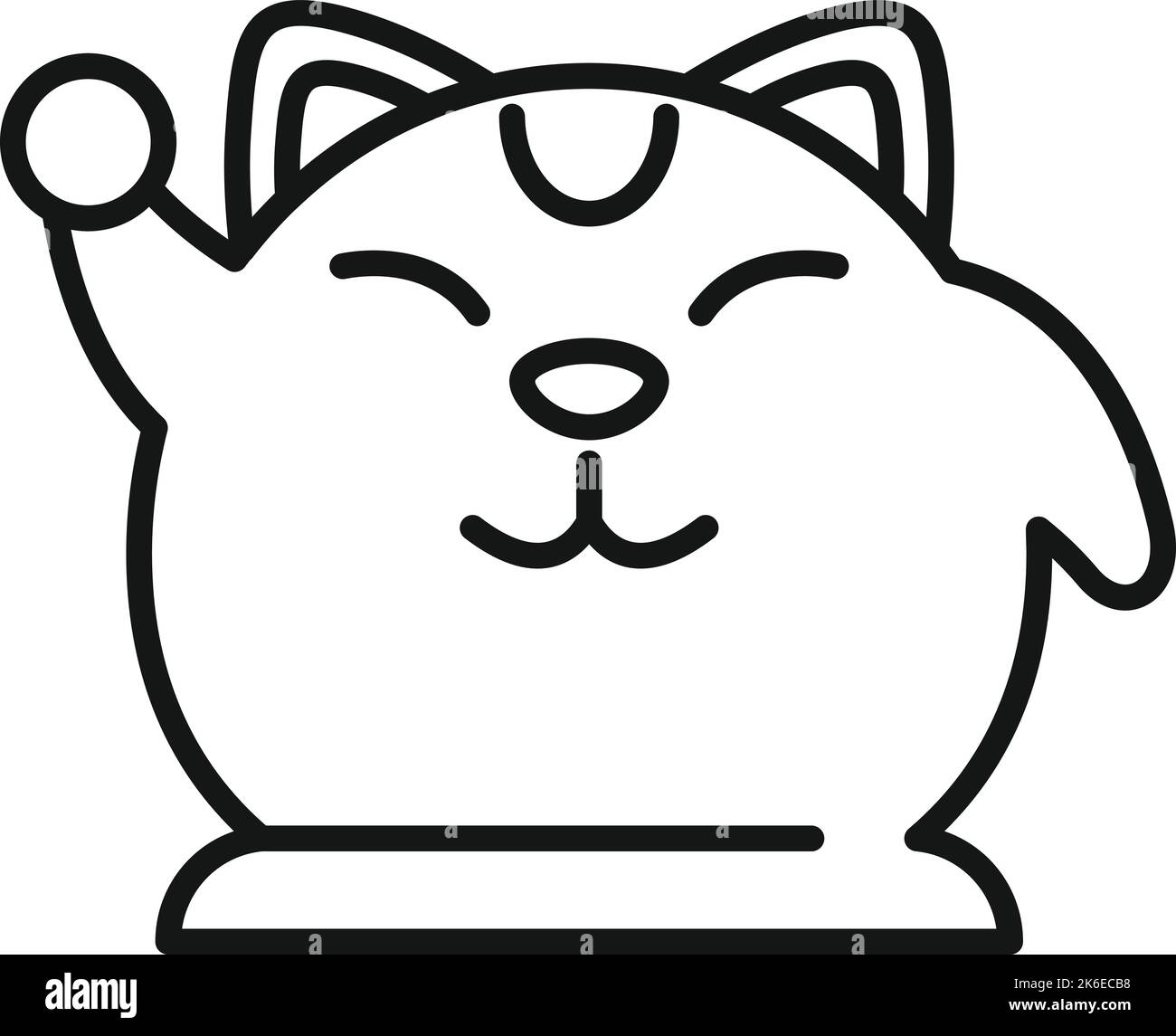 Neko Lucky Katze Symbol Umriss Vektor. Japan ein Vermögen. Niedliches Geld Stock Vektor