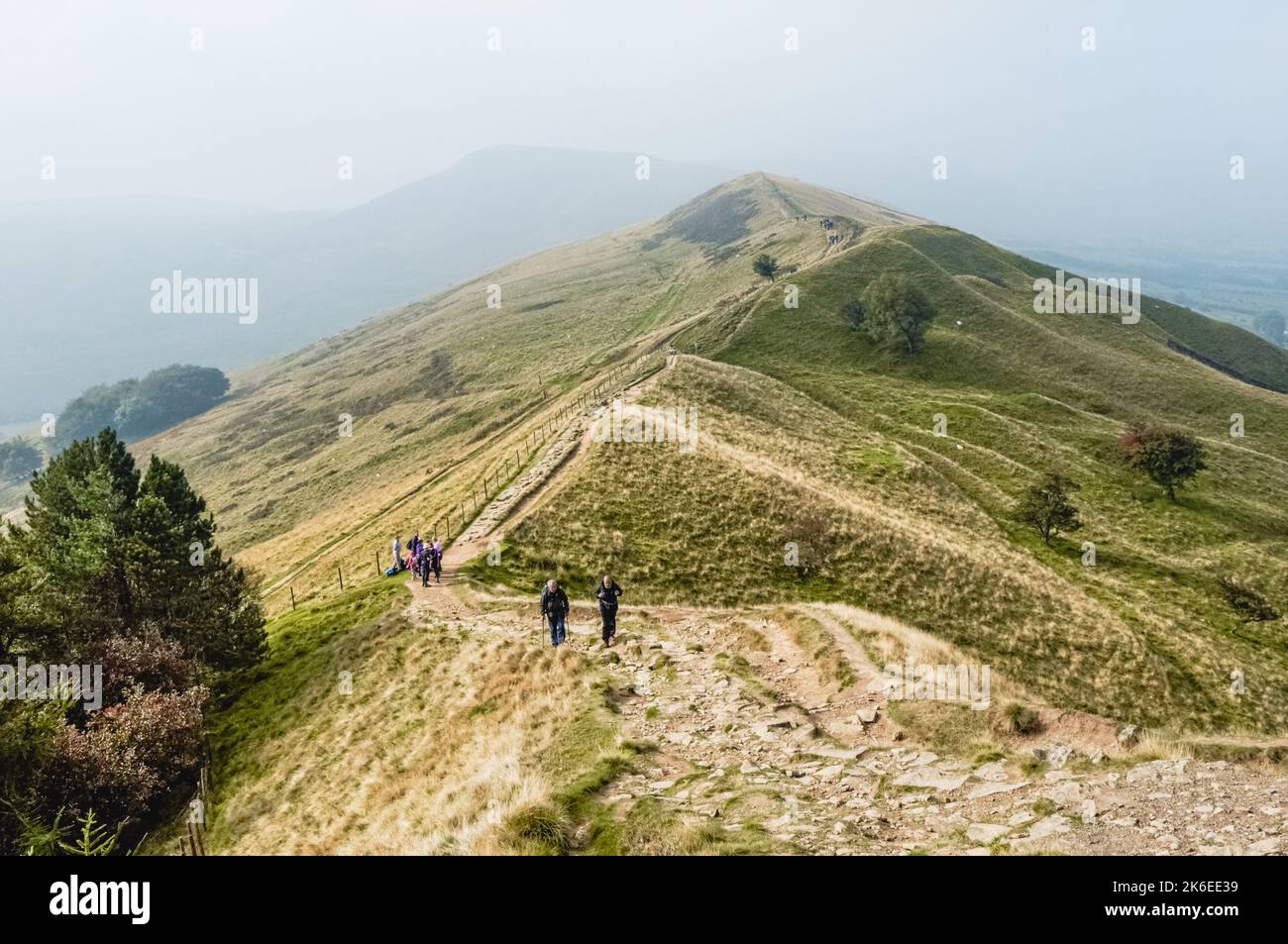 Der Great Ridge Fußweg im Peak District National Park Derbyshire England Großbritannien Stockfoto