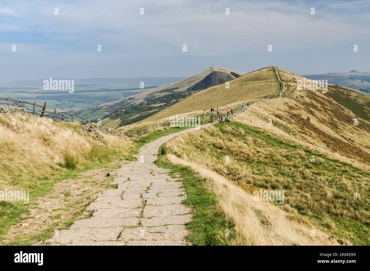 Der Great Ridge Fußweg im Peak District National Park Derbyshire England Großbritannien Stockfoto