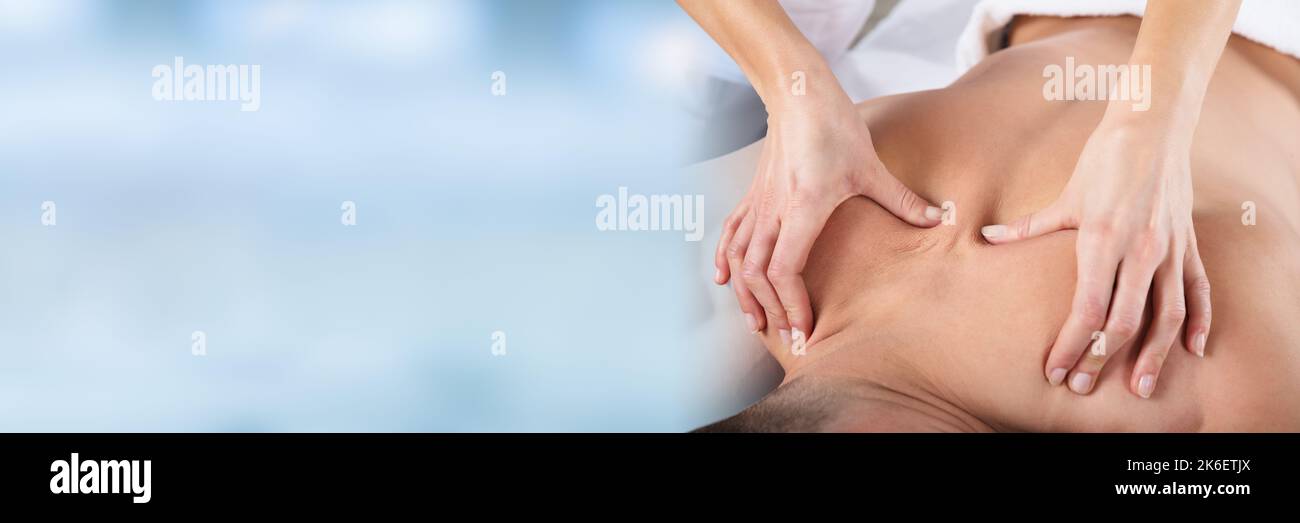Chiropraktische Spa-Massage Für Männer. Rückenbehandlung Stockfoto