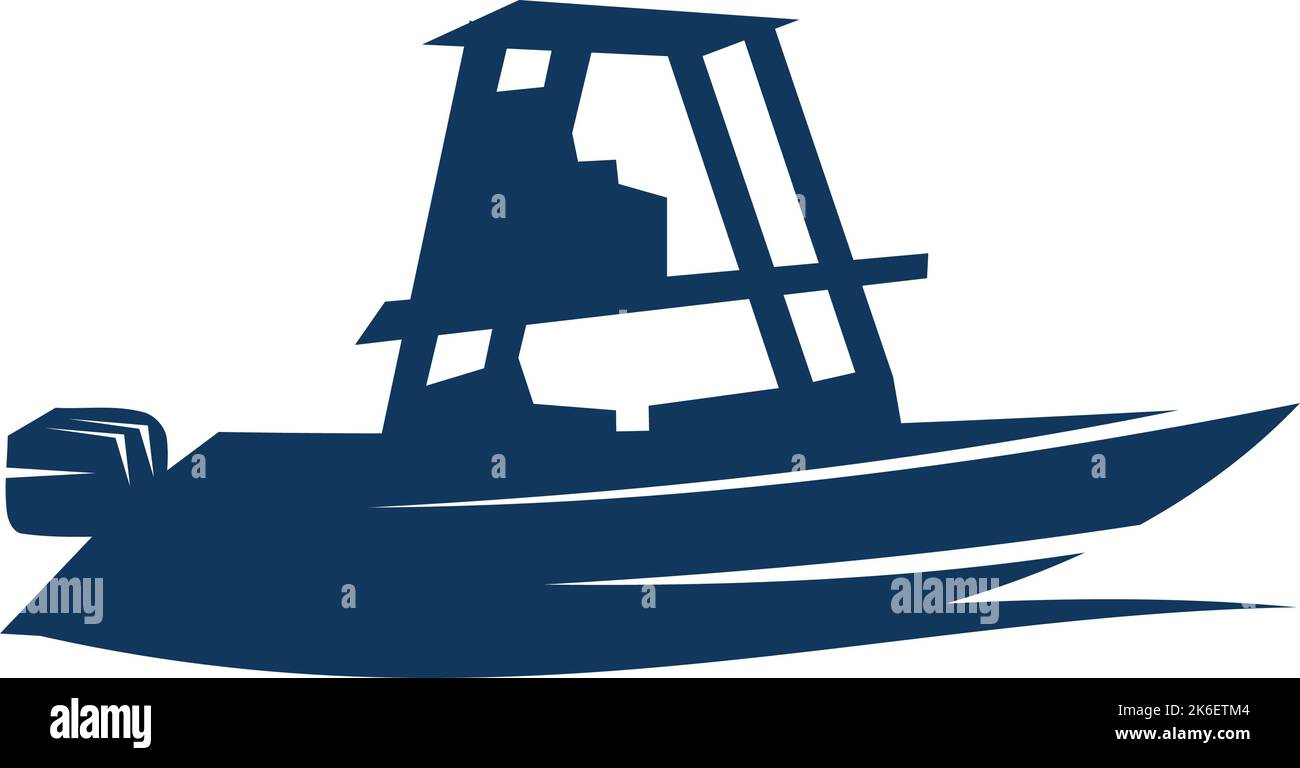 Marine Konsole Fischerboote Logo Symbol Illustration Marke Identität Stock Vektor