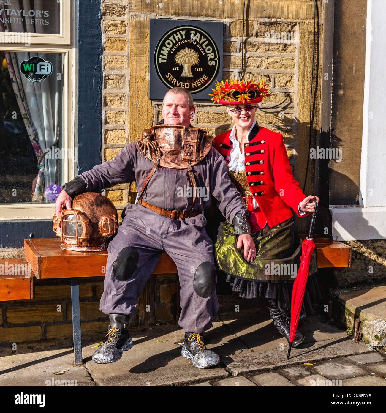 Menschen am Haworth Steampunk-Wochenende Stockfoto