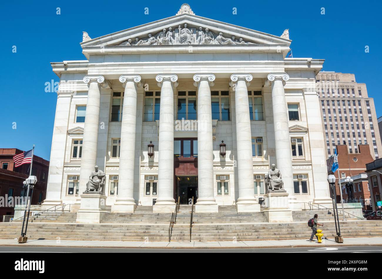 New Haven, Connecticut, Vereinigte Staaten von Amerika – 28. April 2017. New Haven County Courthouse an der 121 Elm Street in der Innenstadt von New Haven, CT. New Haven Stockfoto