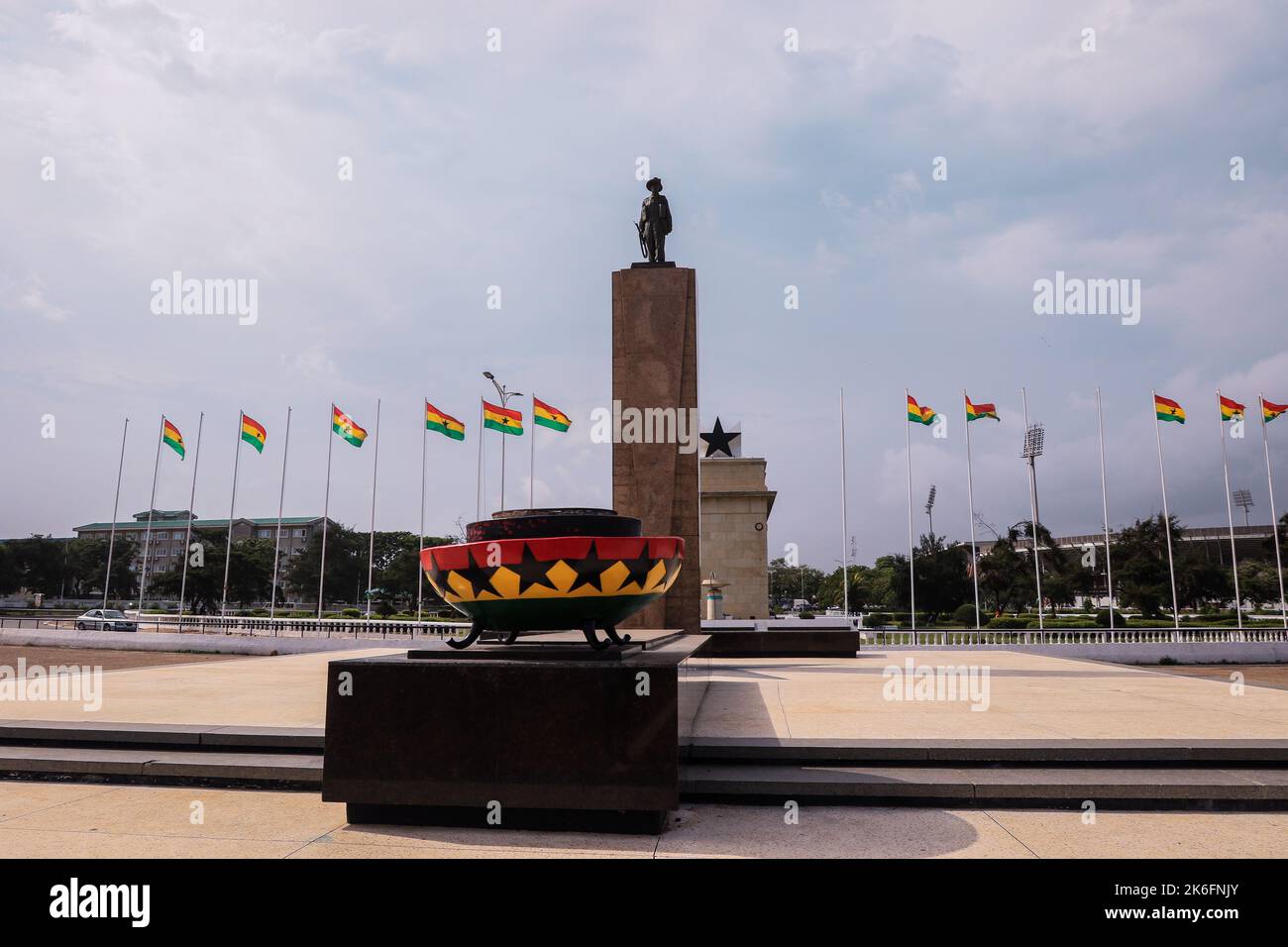 Accra, Ghana - 10. April 2022: Blick auf den Black Star Square, auch bekannt als Independence Square, im Herzen von Accra Stockfoto