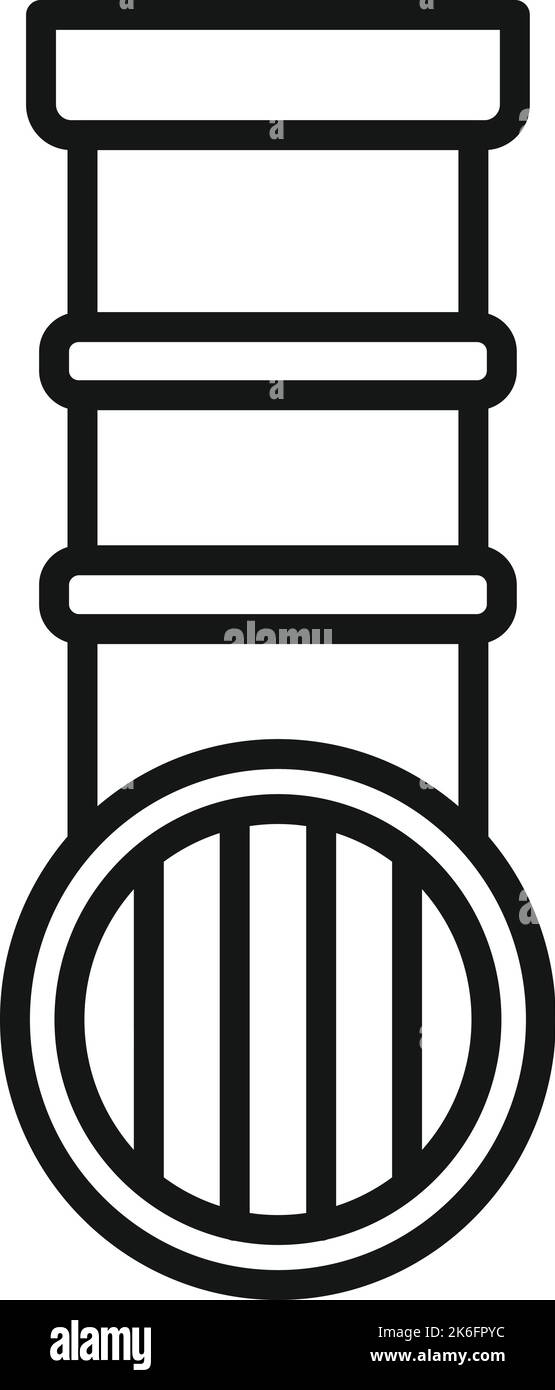 Konturenvektor für Ablaufrohr-Symbol. Service-Klempner. Spültischarmatur Stock Vektor