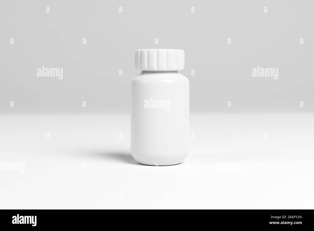 3D Nachbildung von Medizinplastik auf weißem Hintergrund. 3D Abbildung Stockfoto