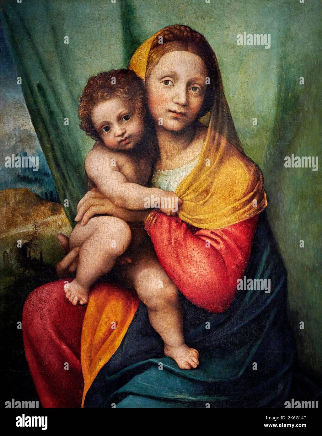Madonna col Bambino - olio su tavola - Giovan Francesco Caroto - 1530 - Trieste, Italia, Museo Civico Sartorio Stockfoto