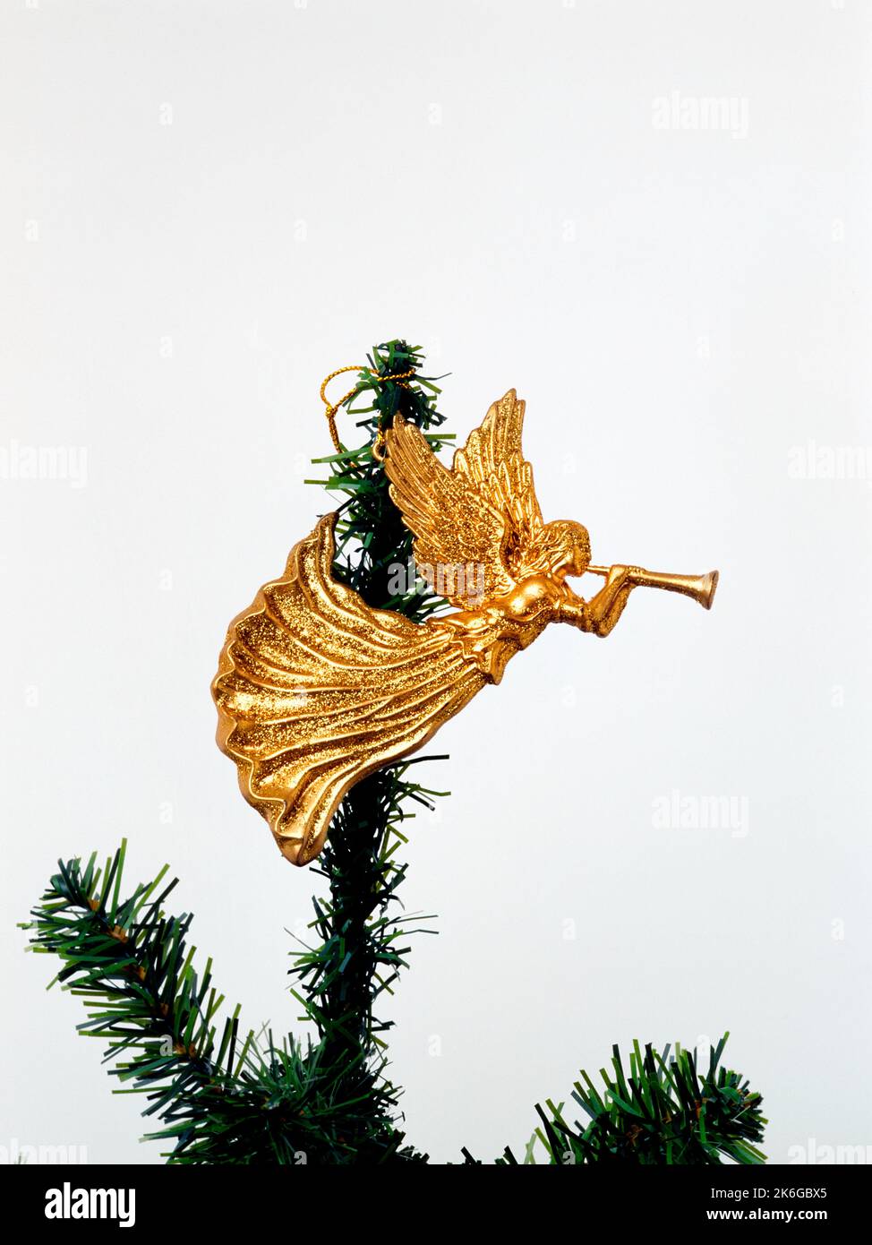 Weihnachtsfee Auf Weihnachtsbaum-Goldfee Stockfoto