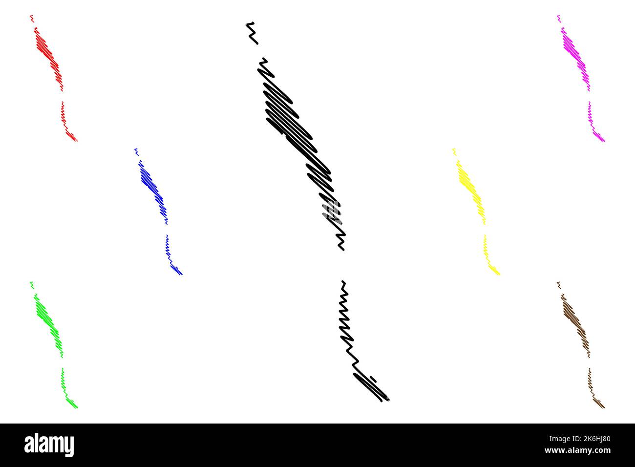 Desertas-Inseln (Madeira-Archipel, Portugal, Portugiesische Republik) Kartenvektorillustration, Scribble-Skizze Ilhas Deserta Grande, Bugio und Chao ist Stock Vektor