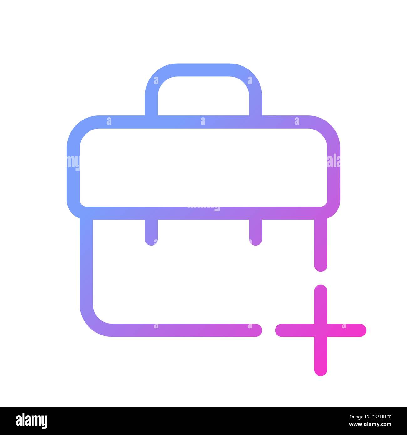 Aktentasche mit Plus Pixel Perfect Gradient Linear ui-Symbol Stock Vektor