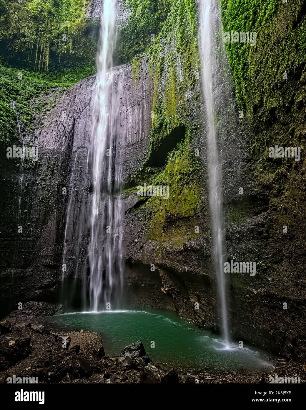 Air Terjun Madakaripura Wasserfall in Probollingo, Ost-Java Stockfoto
