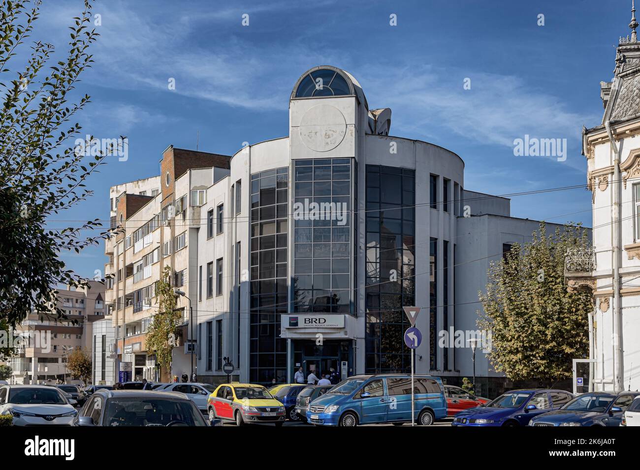 TARGU-JIU, RUMÄNIEN-25. SEPTEMBER: BRD Groupe Societe Generale am 25. September 2020 in Targu-Jiu. Stockfoto