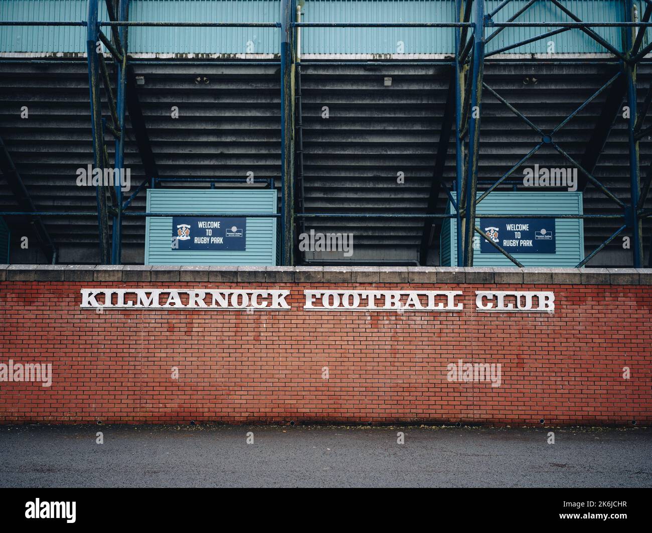 Der Kilmarnock Football Club, allgemein bekannt als Killie, ist eine schottische Fußballmannschaft mit Sitz in Kilmarnock, East Ayrshire. Stockfoto