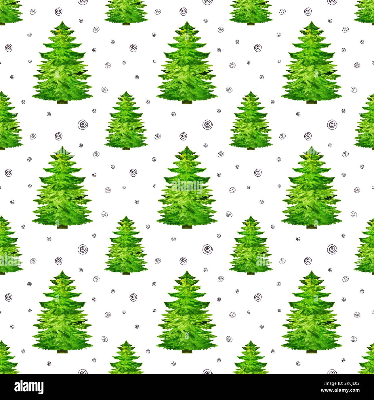 Nahtloses Muster Hintergrund mit Aquarell weihnachtsbaum Stockfoto