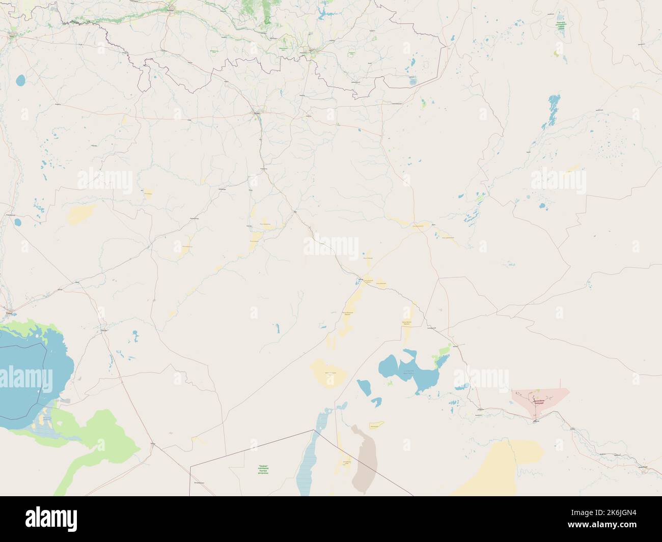 Aqtobe, Region von Kasachstan. Öffnen Sie Die Straßenkarte Stockfoto