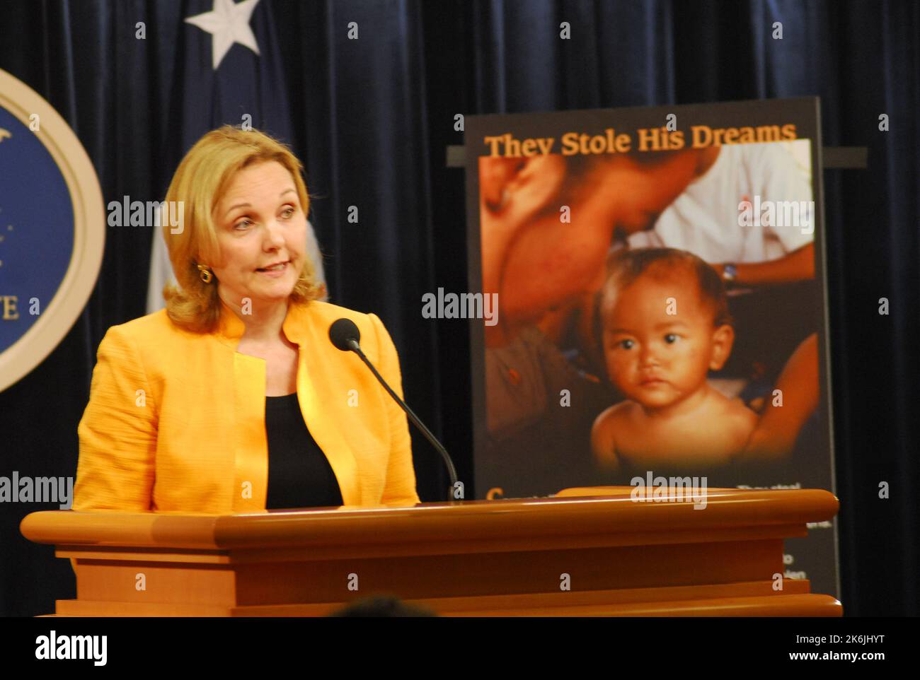 Pressebriefing zur Internationalen Initiative des Präsidenten zur Bekämpfung der Kleptokratie mit Bemerkungen von Josette Shiner, dem Unterstaatssekretär für Wirtschaft, Wirtschaft und Landwirtschaft, Matthew Friedrich, dem stellvertretenden stellvertretenden Generalanwalt für Finanzen und Pat O'Brien, dem stellvertretenden Finanzsekretär für Terrorismusfinanzierung. Stockfoto