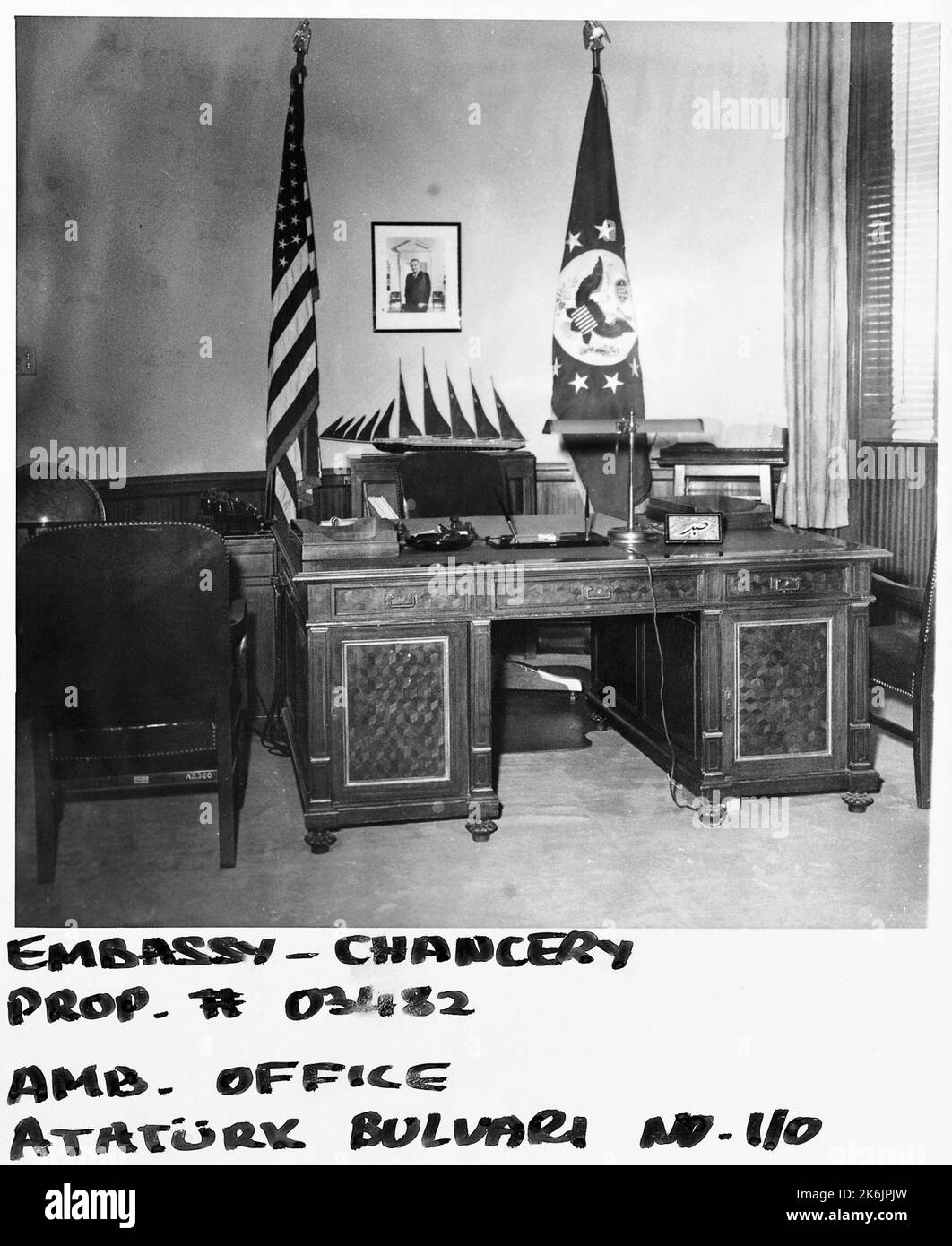 Ankara - Chancery Office Building - 1965, Vereinigte Staaten Fotos im Zusammenhang mit Botschaften, Konsulaten und anderen Überseegebäuden Stockfoto