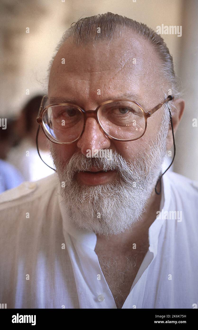 Regisseur Sergio Leone Photographie in Taormina (Italien) 1987 Sergio