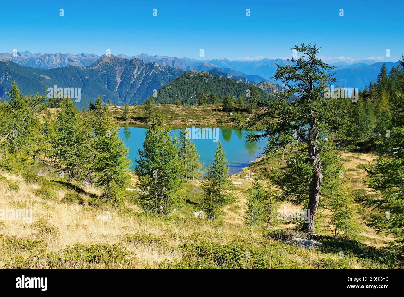 Bergsee Alpe Salei im Onsernoe Tal, Tessin in der Schweiz Stockfoto