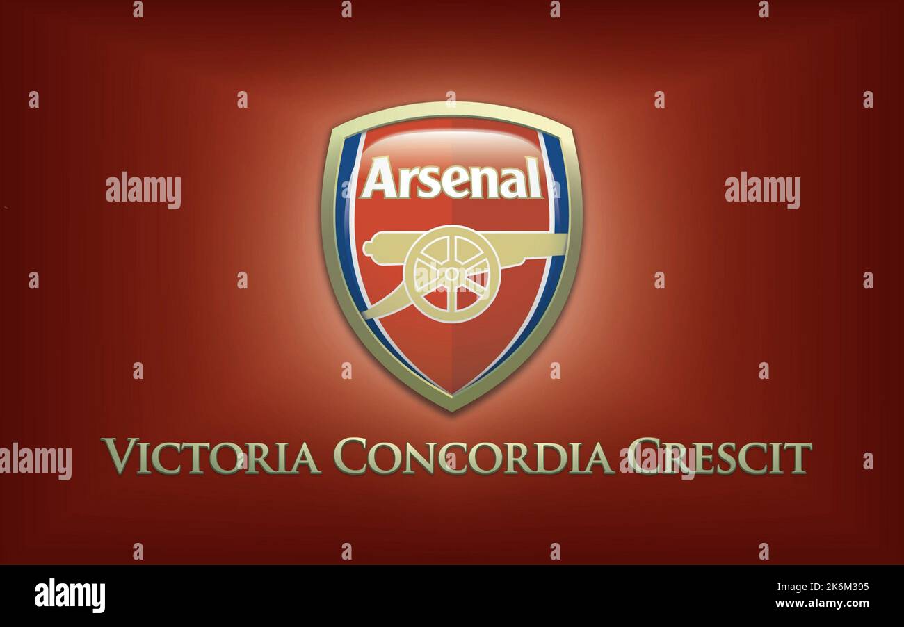 Logo des englischen Fußballvereins Arsenal London Stockfoto