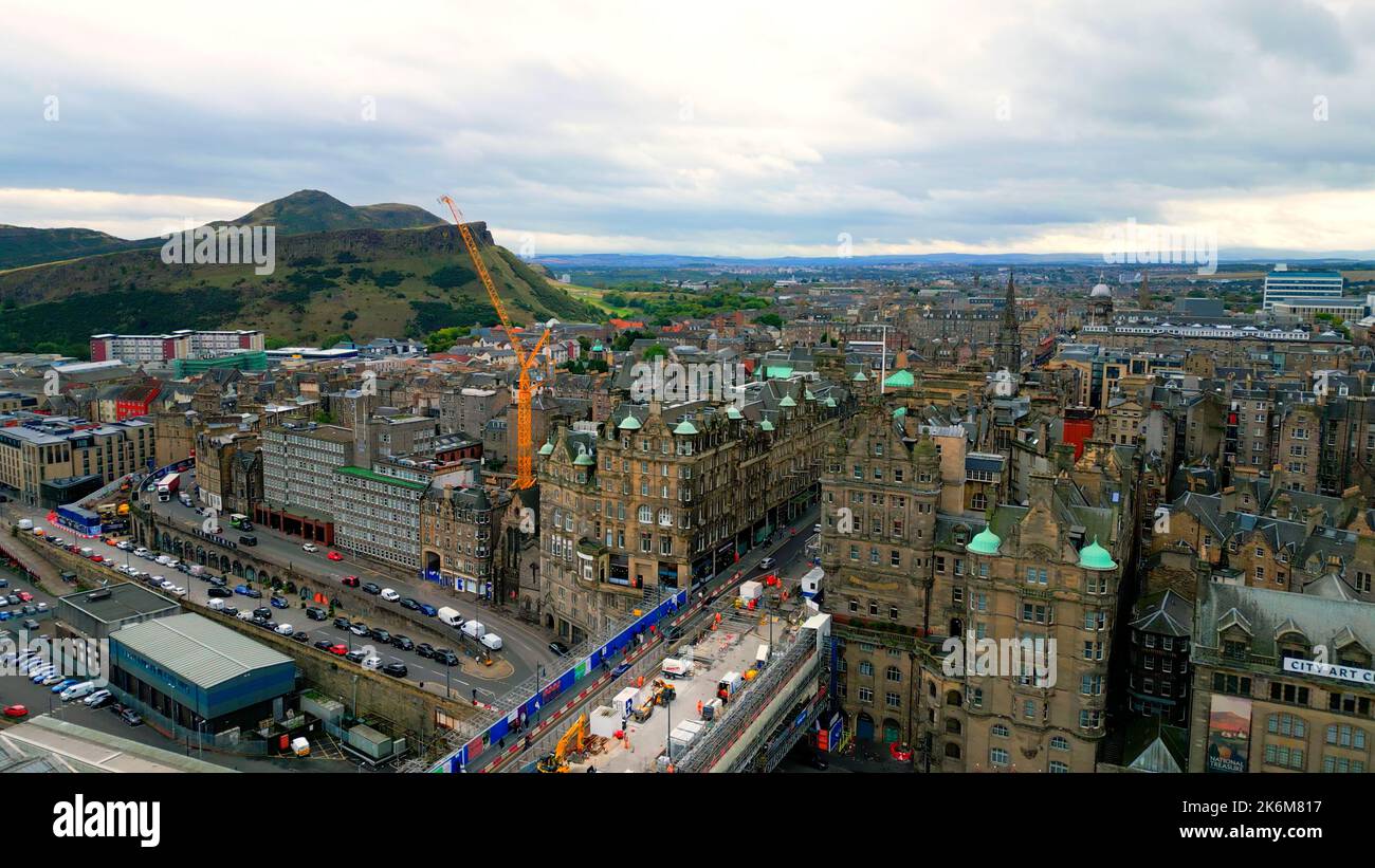 Edinburgh Old Town - die Stadt Edinburgh von oben Stockfoto