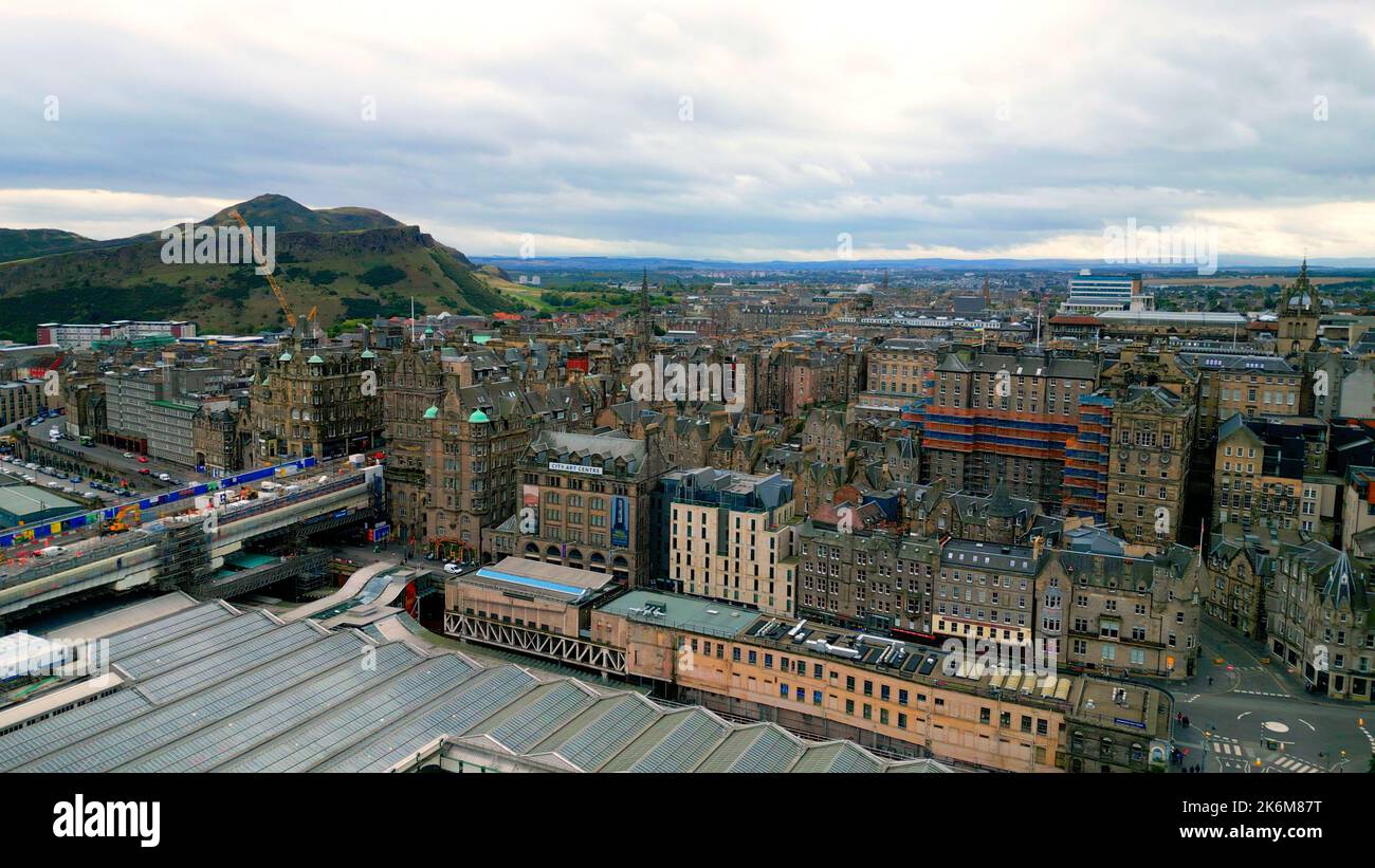 Edinburgh Old Town - die Stadt Edinburgh von oben Stockfoto