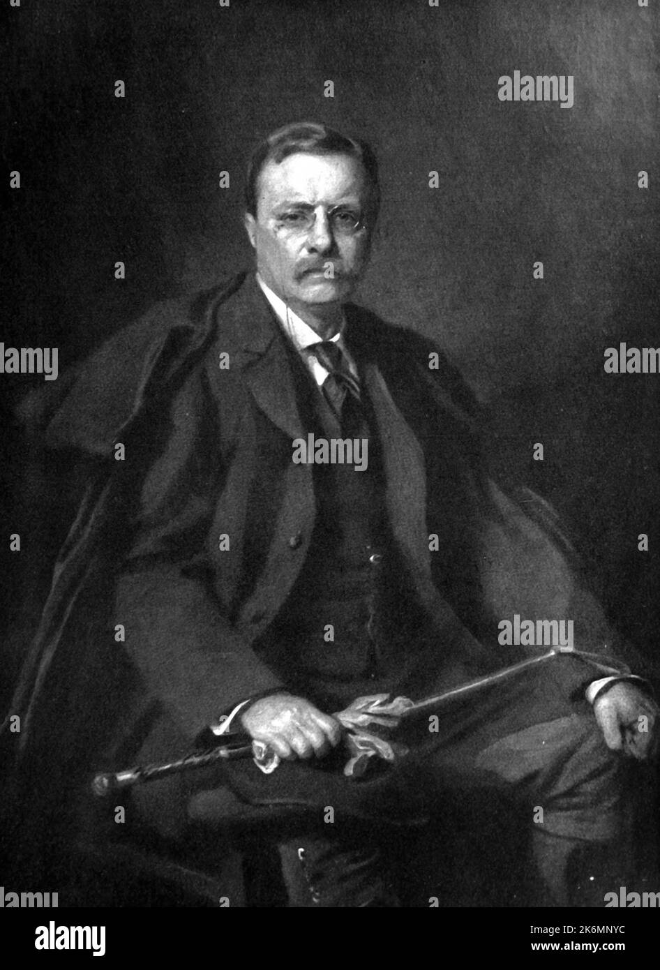 Ein Porträt von Präsident Theodore Roosevelt, der 26. Präsident der USA war. Foto von Philip de Laszlo Stockfoto