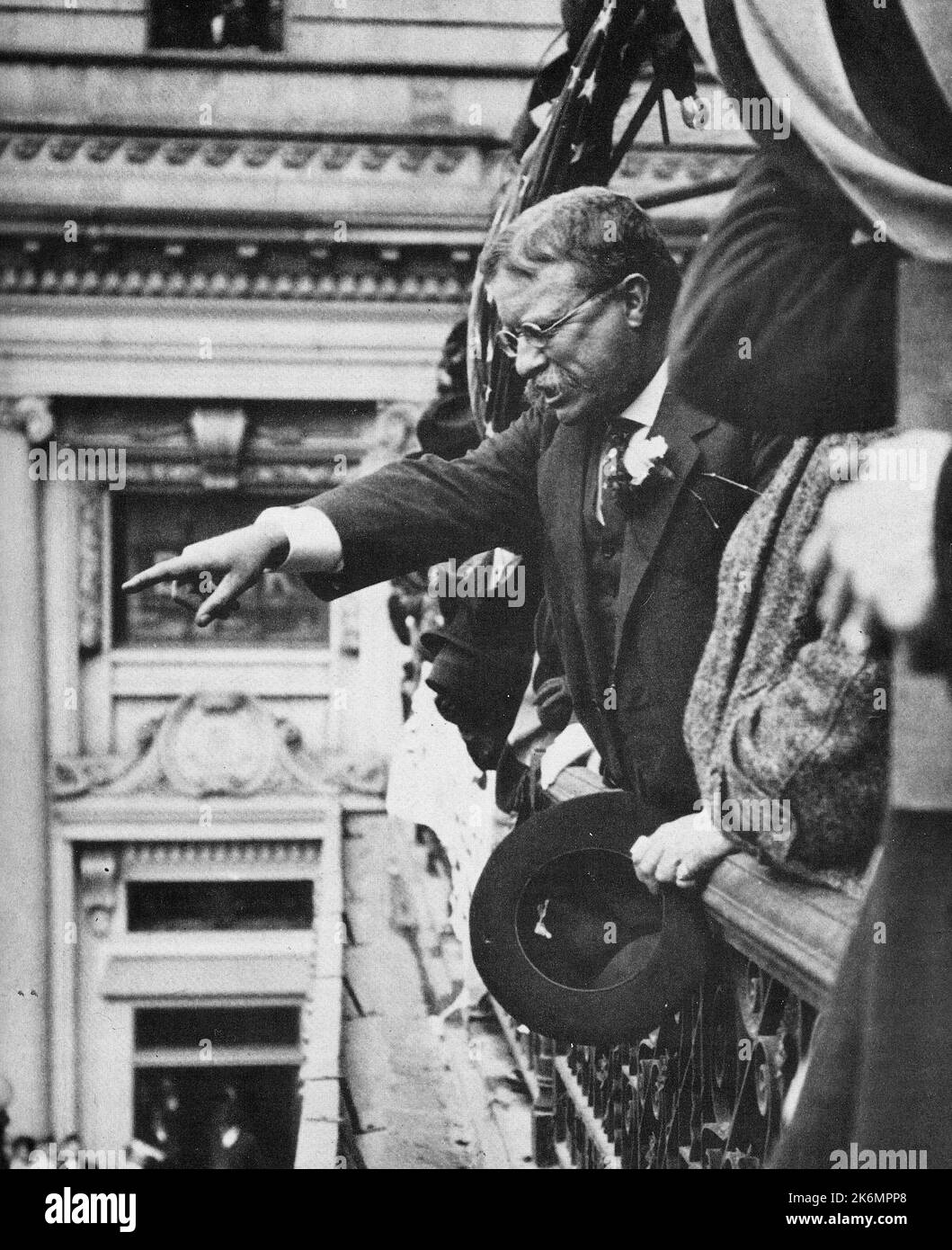 Der ehemalige Präsident Theodore Roosevelt spricht 1914 in Allentown, Pennsylvania Stockfoto