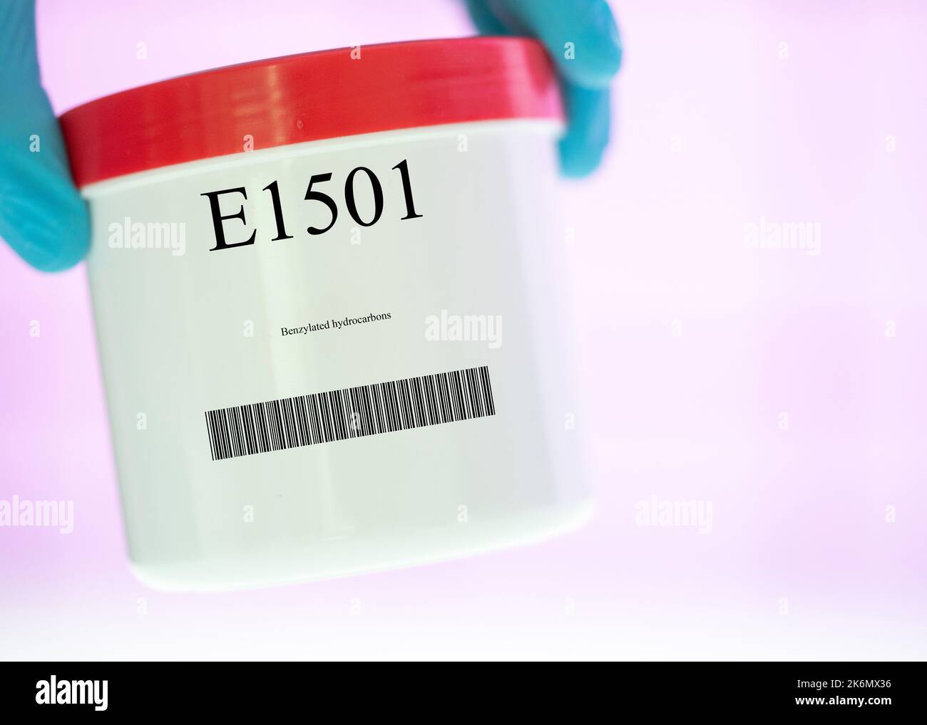 Behälter des Lebensmittelzusatzstoffes E1501 Stockfoto