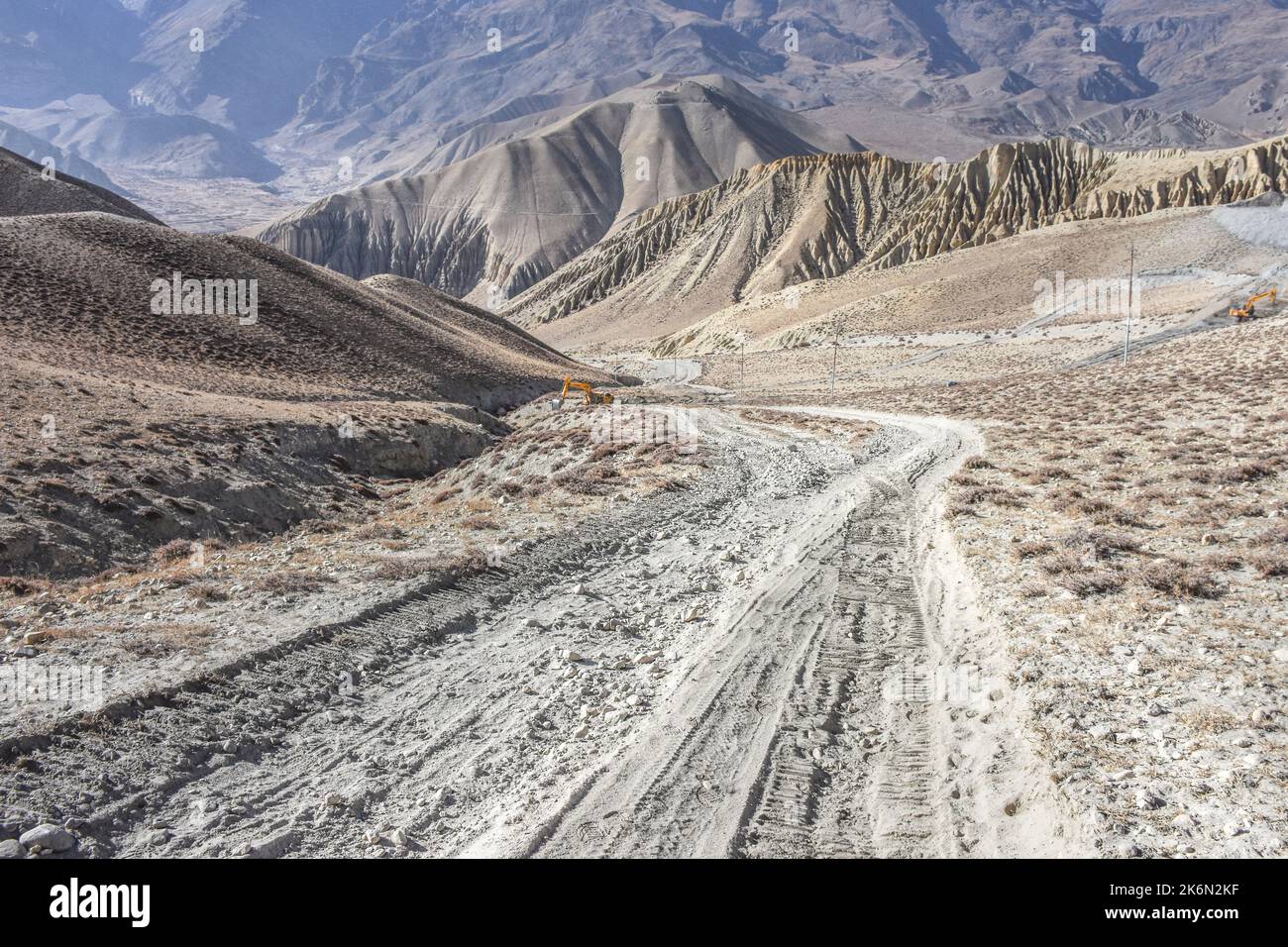 Schöne Bergstraßen im oberen Mustang, Himalaya, Nepal, Asien Stockfoto