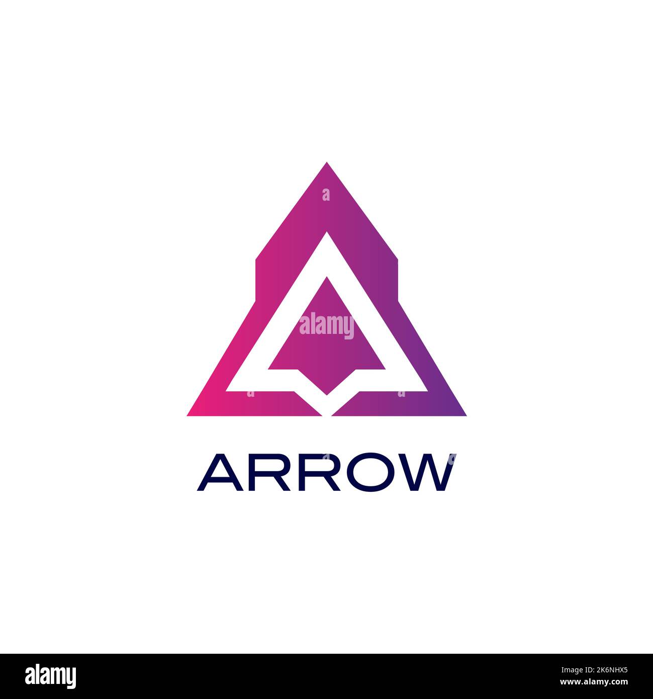 Arrow Logo Triangle Konzept. Brief Ein einfaches Design Stock Vektor