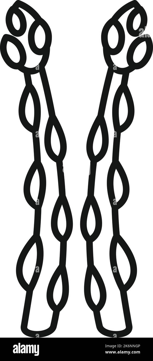 Vektor der Umrissdarstellung des Spargelstrausses. Lebensmittelpflanze. Bio-Salat Stock Vektor