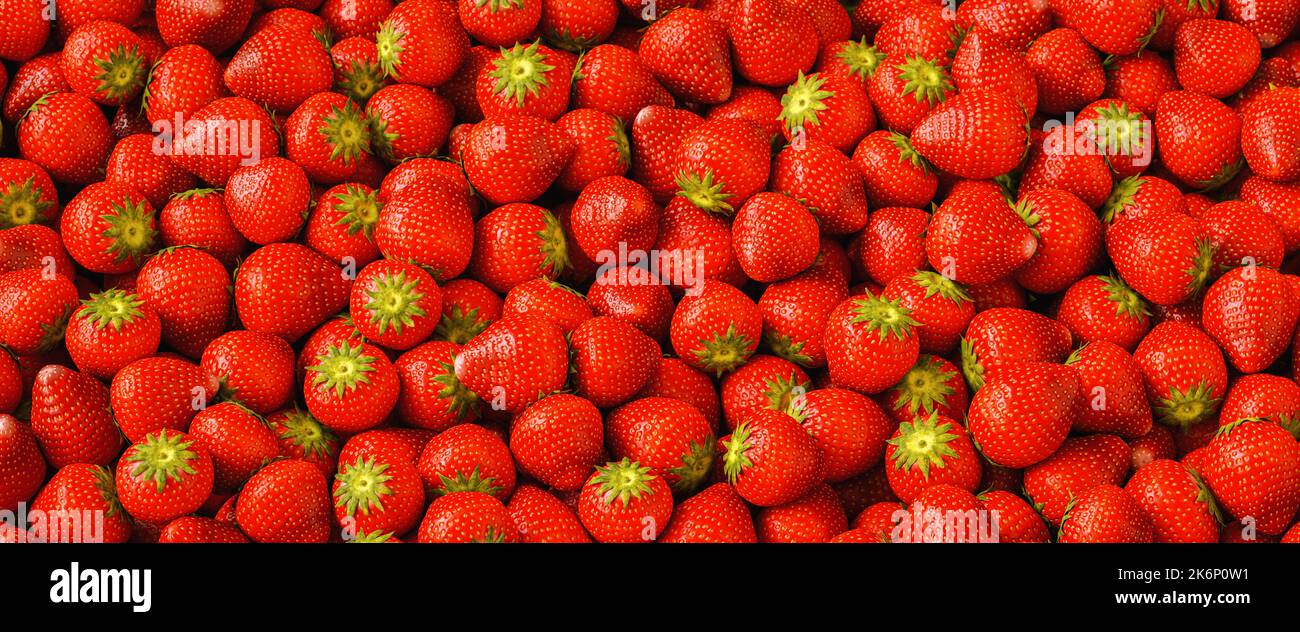Rote reife Erdbeeren Hintergrund Stockfoto