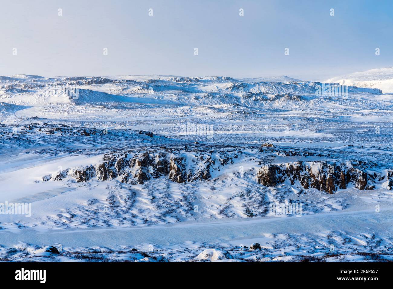 Winterausflug nach Island, Ringstraße in der Nähe von Egilsstadir, östliche Region. Island, Europa. Stockfoto