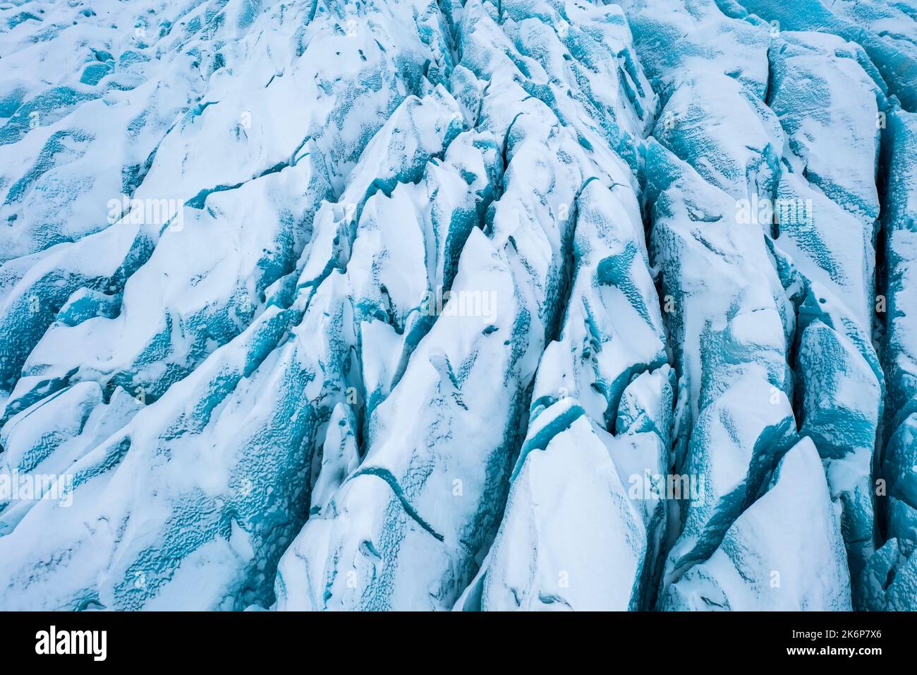 Fjallsarlon-Gletscher von oben gesehen, Ostregion, Island, Europa. Stockfoto