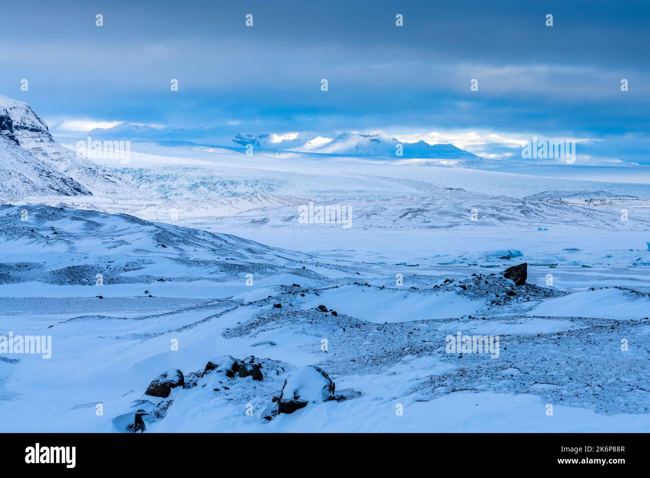 Fjallsarlon-Gletscher, Ostregion, Island, Europa. Stockfoto