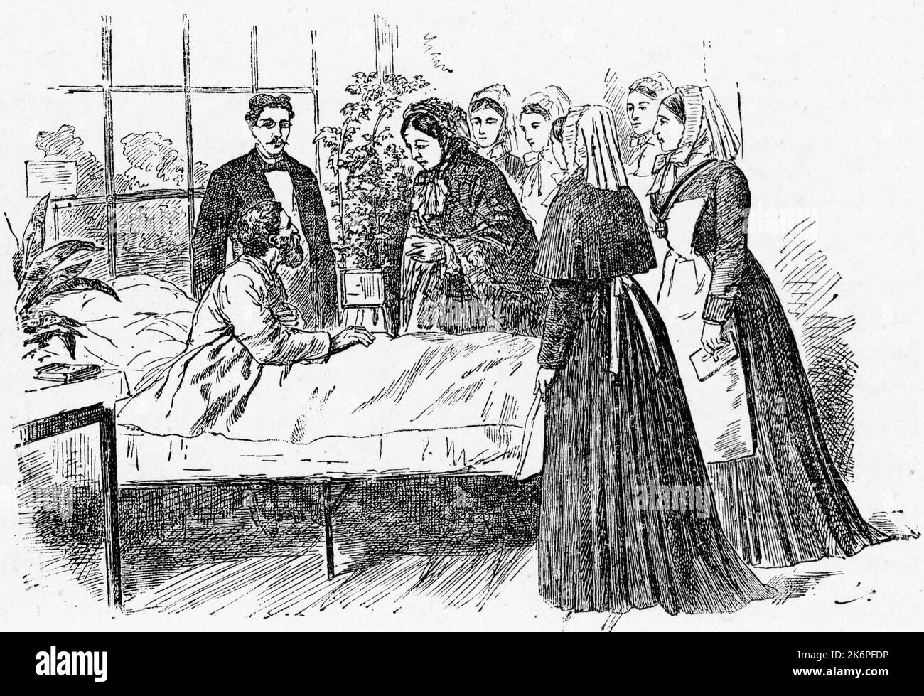 Florence Nightingale (1820-1910), Ausbildung von Krankenschwestern, c1860. Die Nightingale Training School for Nurses wurde 1860 im St Thomas’ Hospital, London, als Teil der Kampagne von Nightingale zur Transformation der Pflege und des Gesundheitswesens gegründet. Stockfoto