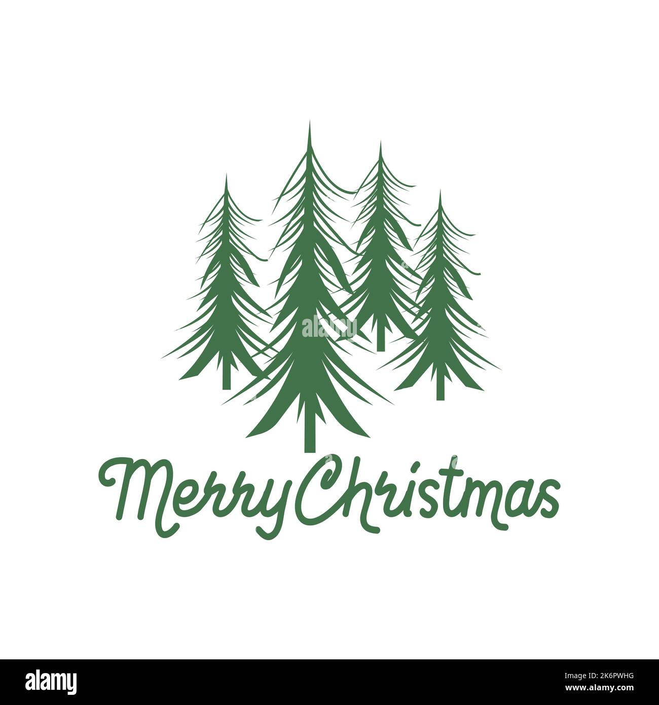 Fichte Silhouette. Weihnachtsbaum. Design-Element für Weihnachten und Neujahr. Isoliertes Vektorbild Stock Vektor