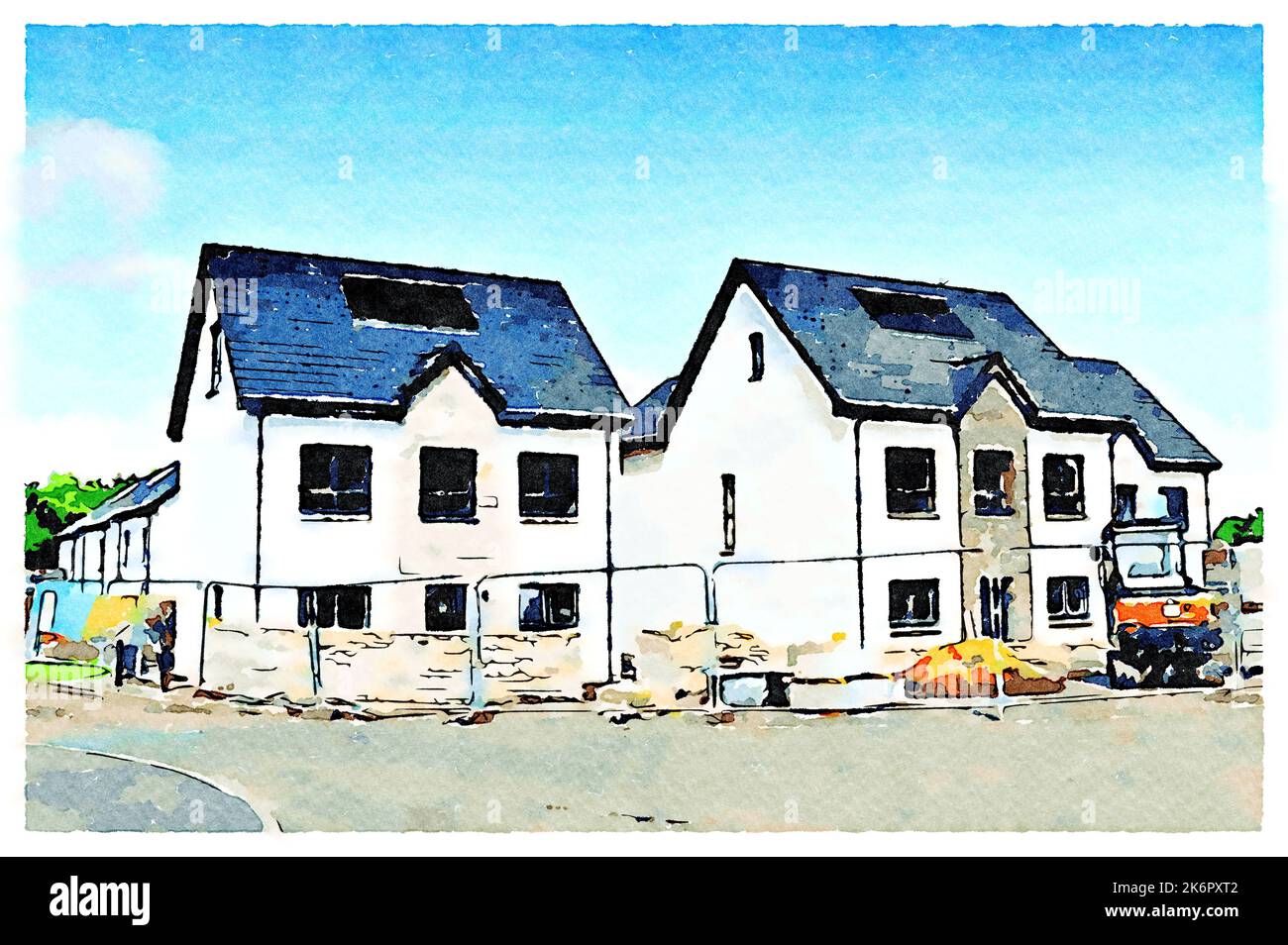 Luxus ländliche Wohnbau Entwicklung im Bau zum Kauf Stockfoto